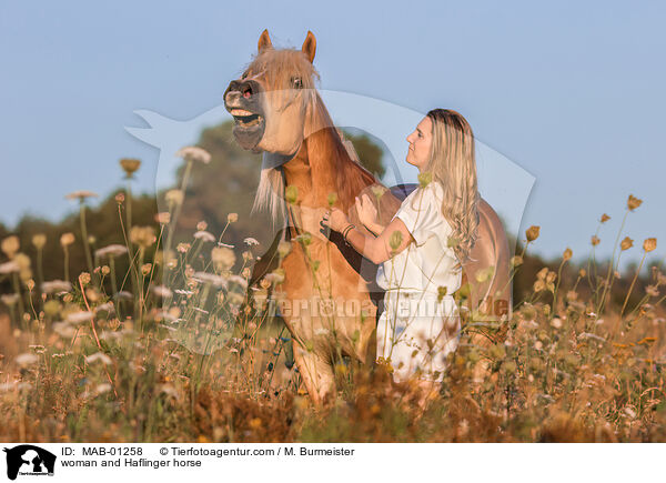 Frau und Haflinger / woman and Haflinger horse / MAB-01258