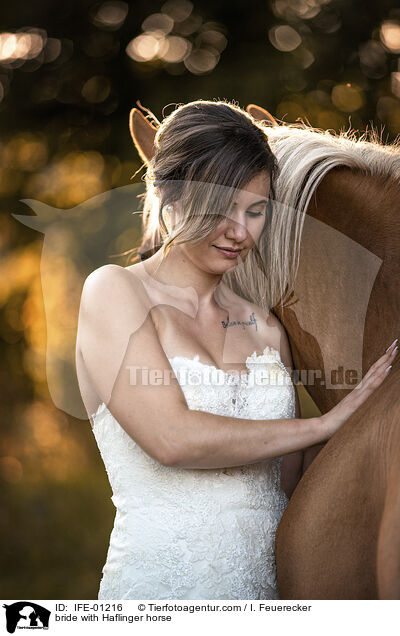 Braut mit Haflinger / bride with Haflinger horse / IFE-01216