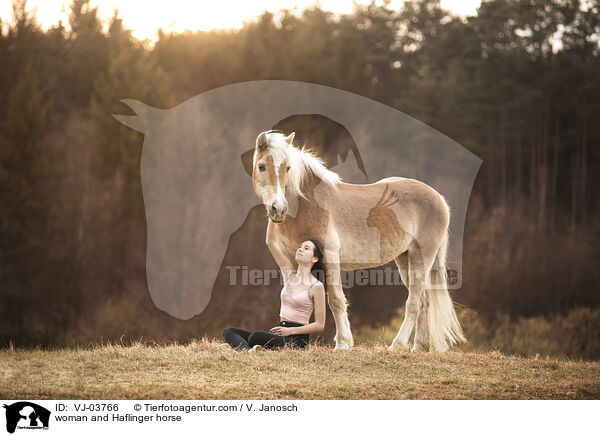 Frau und Haflinger / woman and Haflinger horse / VJ-03766