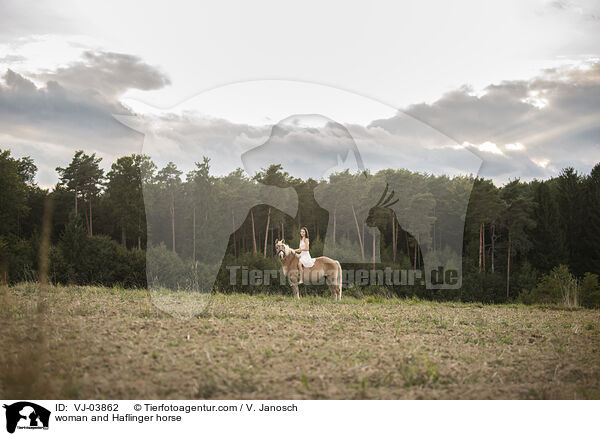 woman and Haflinger horse / VJ-03862