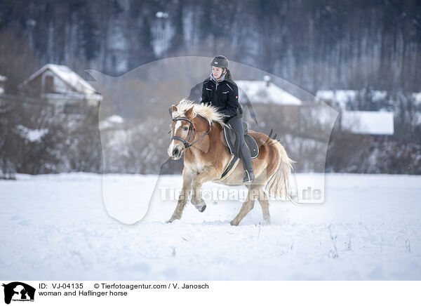 Frau und Haflinger / woman and Haflinger horse / VJ-04135