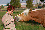 young woman with horse