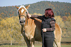 woman with Haflinger horse