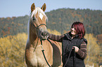 woman with Haflinger horse