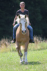 girl and Haflinger horse