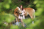 woman and Haflinger horse
