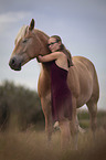 young woman with Haflinger