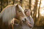 woman with Haflinger