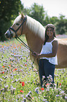 woman with Haflinger