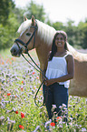 woman with Haflinger