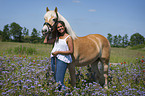 woman with Haflinger