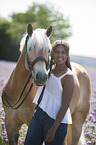 woman with Haflinger