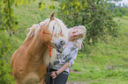 woman with Haflinger