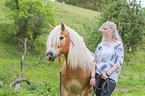 woman with Haflinger