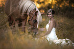 bride with Haflinger horse