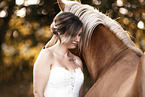 bride with Haflinger horse
