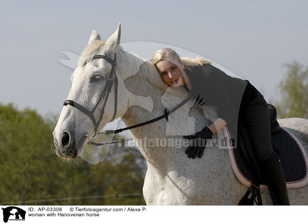 Frau mit Hannoveraner / woman with Hanoverian horse / AP-03308