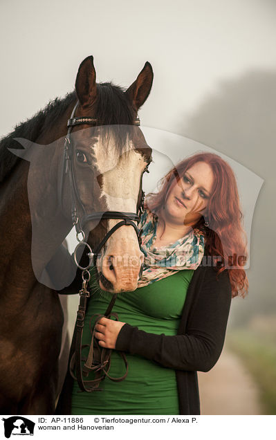 Frau und Hannoveraner / woman and Hanoverian / AP-11886