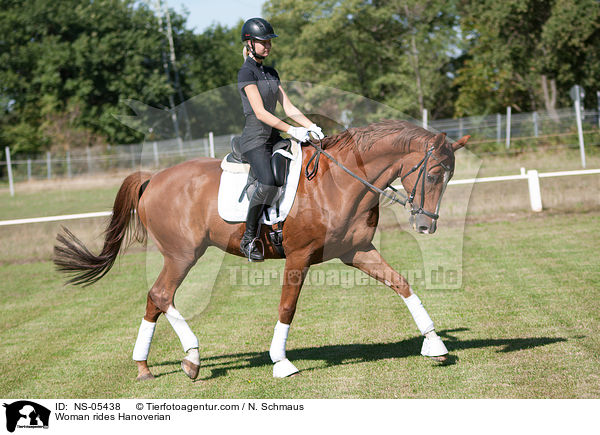 Woman rides Hanoverian / NS-05438