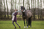 Hanoverian Horse with woman