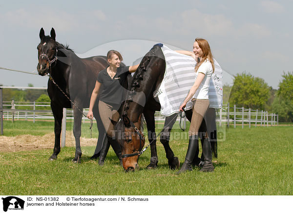 Frauen und Holsteiner / jwomen and Holsteiner horses / NS-01382