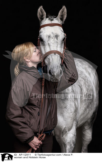 woman and Holstein Horse / AP-12911