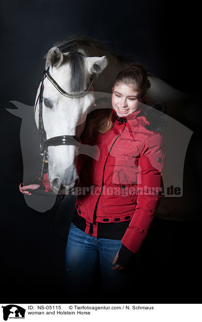 woman and Holstein Horse / NS-05115
