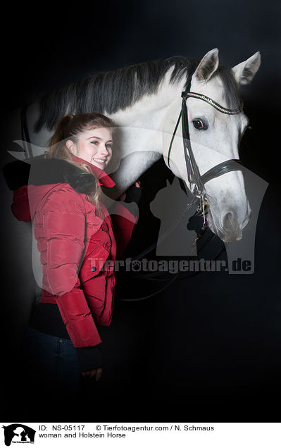 woman and Holstein Horse / NS-05117