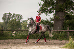 woman rides warmblood