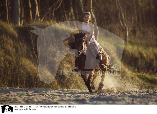 Frau mit Pferd / woman with horse / SB-01188