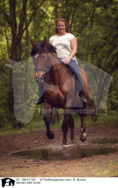 Frau mit Pferd / woman with horse / SB-01190