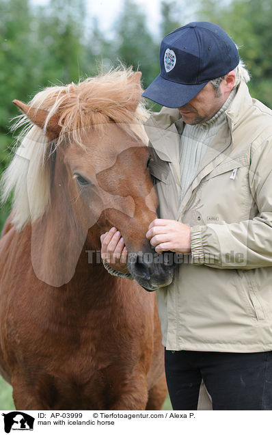 Mann mit Islnder / man with icelandic horse / AP-03999