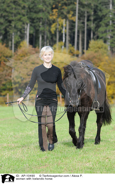Frau mit Islnder / woman with Icelandic horse / AP-10490