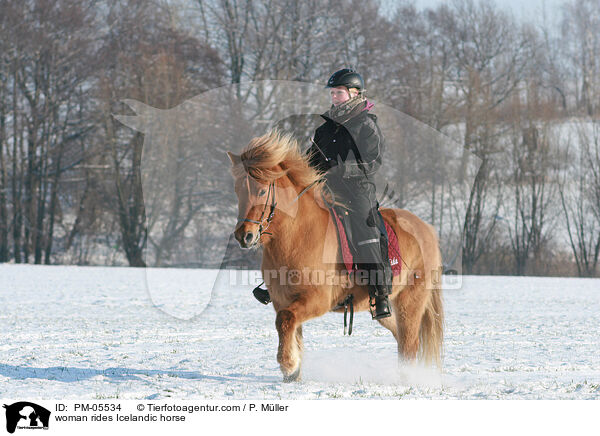 woman rides Icelandic horse / PM-05534