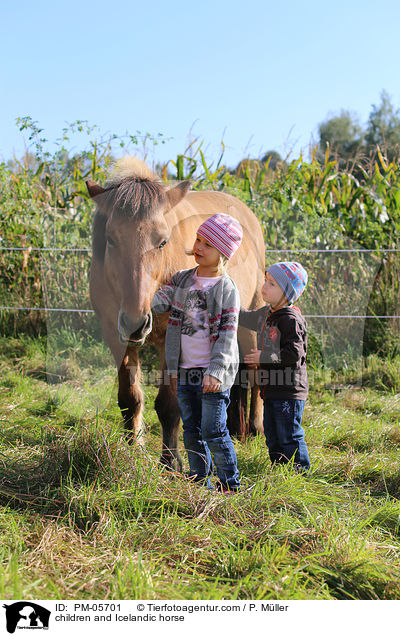 Kinder und Islnder / children and Icelandic horse / PM-05701