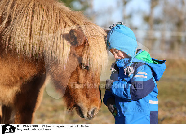 Junge und Islnder / boy and Icelandic horse / PM-06388