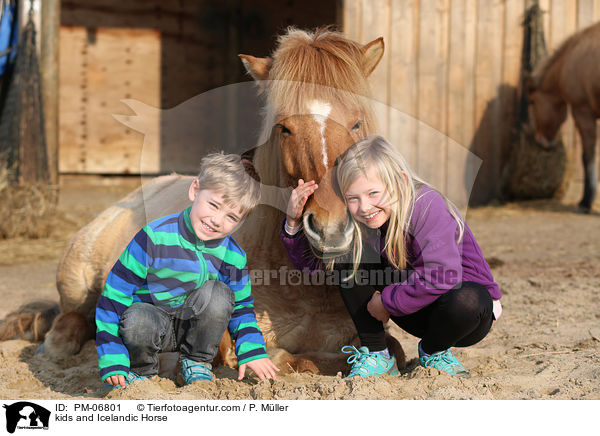 Kinder und Islnder / kids and Icelandic Horse / PM-06801