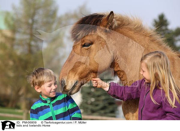 Kinder und Islnder / kids and Icelandic Horse / PM-06809