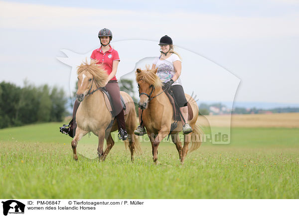 Frauen reiten Islnder / women rides Icelandic Horses / PM-06847