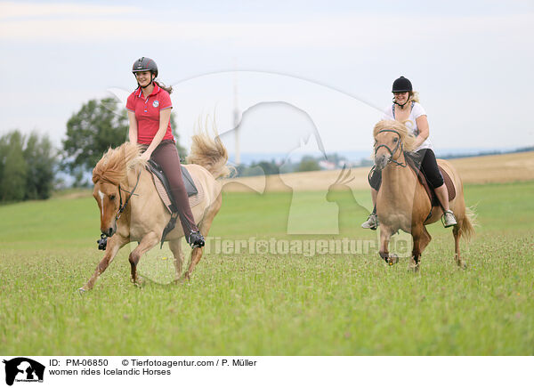 Frauen reiten Islnder / women rides Icelandic Horses / PM-06850