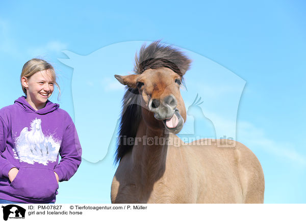 Mdchen und Islnder / girl and Icelandic horse / PM-07827