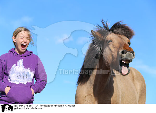 Mdchen und Islnder / girl and Icelandic horse / PM-07828