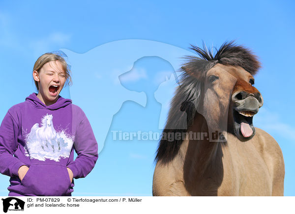 Mdchen und Islnder / girl and Icelandic horse / PM-07829
