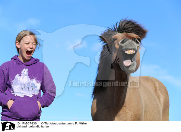 Mdchen und Islnder / girl and Icelandic horse / PM-07830