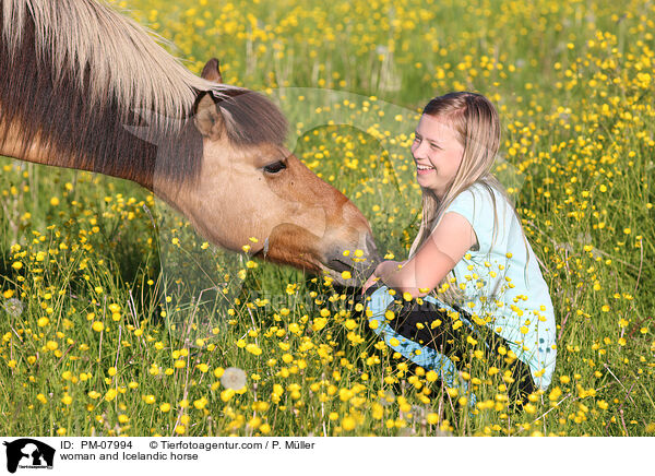 Mdchen und Islnder / woman and Icelandic horse / PM-07994