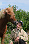 man with icelandic horse