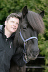 man and Icelandic horse