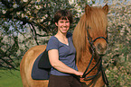 woman with Icelandic horse in spring