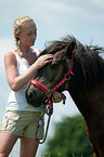 woman and Icelandic horse