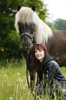 woman and Icelandic horse
